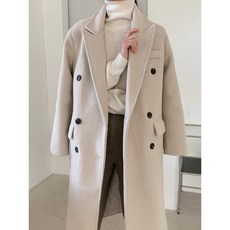 [클로딩룸] 누빔 알파카 더블 롱 코트 2 Color
