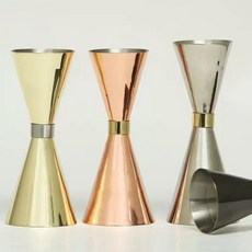 칵테일 지거 바 온스 컵 위스키 샷 측정 계량컵 바텐더 하이볼 스텐 잔 홈바, 1개, 20. 내부 눈금 3060ml 금도금