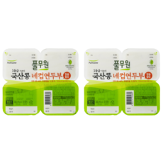 풀무원 국산콩 네컵 연두부, 360g, 2개
