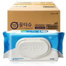 깨끗한나라 물티슈 캡형 70매 6입x4개 (총24개) 페퍼민트향, 24개