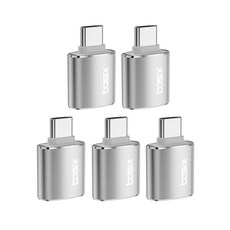베이식스 C타입 to USB 3.0 변환 OTG 젠더 A30 2p, 메탈 실버, 5개