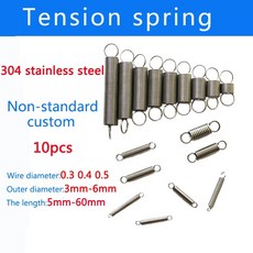 압축스프링 304 스테인레스 스틸 인장 스프링 이중 소형 와이어 직경 0.3mm 0.4mm 0.5mm OD 3mm 4mm 5mm 6mm 10 개, [01] 0.3mm, [02] 4mm, [07] 압축스프링 40mm 10Pcs, 10개