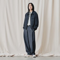 아트 이프 액츠 Wool Side Two Tuck Pants_ Charcoal