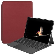 适用微软Surface Go保护套GO皮套二合一平板电脑Surface GO可放键盘外壳 铁塔【保护套+钢化膜】 surface GO, 표면 GO3, 와인 레드[보호 커버]