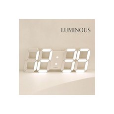 이탤릭 5세대 밀크화이트 LED 벽시계 디지털전자 벽걸이 거실무소음 인테리어 집들이 시계 루미너스