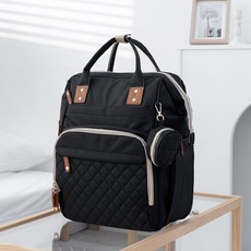 포그망 스마트 기저귀가방 백팩 보온보냉 USB 육아 아기짐가방, 블랙 - 스마트기저귀가방