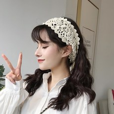 레이스 머리띠 니트 양모 짠 머리띠 한국어 Ins 레트로 요정 헤어 액세서리 봄과 여름 모리 모든 일치|여성 헤어 액세서리|