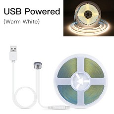 터치 센서 디밍 COB LED 스트립 라이트 5V 오목 책장 디스플레이 캐비닛, 02 WHITE, 02 2m