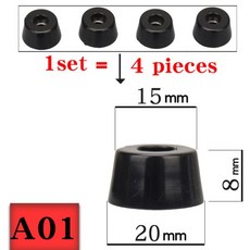 HIFIDIY-라이브 4 피스 오디오 앰프 고무 발 패드 기계 스피커 스탠드 스파이크 콘 바닥 못 M20 32, [01] 1 set (4 pieces), [01] A01 M20-15-8, 1개