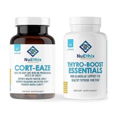 NuEthix Formulations Cortisol and Thyroid Support Supplement Bundle: Cort-Eaze Cortisol-Control Supp