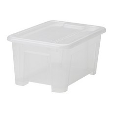 이케아 삼라 수납함+뚜껑 정리상자 투명 398.857.49, 단일상품
