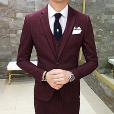 가바바 남성 정장 깔끔한 스트라이프 수트 쓰리피스 G5584