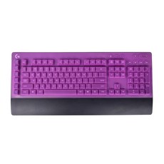 사일런트키보드 게임키보드 LOGITECH나기 G613 키보드보호필름 완전히 덮다 실리콘 사무실 방수 먼지방지 커버, 1, 복권이 비치다 보라색