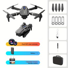 미니드론 카메라드론 E88 쿼드콥터 UAV 드론: 고도 유지 원키 시작 듀얼 HD 카메라 자동 캡처 중력 감지 LED 조명. 초보자 남성 선물 및 청 용품에 딱 맞는 가장 저렴한, 블랙(듀얼 고화질 카메라 + 원버튼 스타트)