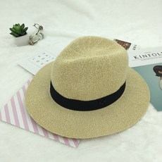 [해외]여성악세사리 여름 새로운 M-표준 챙이 넓은 밀짚 모자 모자 여성 영국 재즈 모자 조수 양면 태양 모자 해변 모자