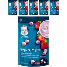 Gerber 요거트 멜츠 어린이 동결건조과일 28g, 스트로베리 (Strawberry), 6개