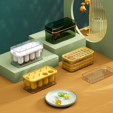 qianhang 1아이스 박스 냉장고 냉동 아이스 큐브 금형 가정용 아이스 박스 대형 아이스 큐브 상자 실리콘 연마 얼음 저장 상자 상업, 하얀색, 별도의 pp 얼음 트레이 [24 그리드]