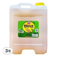 오뚜기 현미식초 업소용 식초 대용량, 18L, 3개