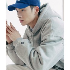 제멋 JEMUT 로그 오버핏 기모 후드 그레이 YHHD2302