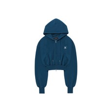 우알롱 후드집업 [단독] WOOALONG (기모) 시그니처 크롭 Signature Crop Hood Zip-up WL234JHZ01WMBL 드라이핏 하프 여성 아노락 여름 후디 남