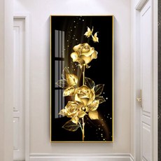 China 황금장미꽃 보석십자수 70x130, 70cmx130cm
