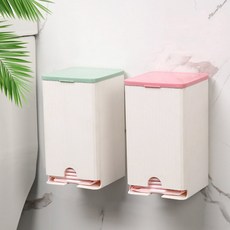 플립 뚜껑이 있는 다목적 방진 보관함 벽걸이 패드 티슈 및 면봉 위생 냅킨 정리함, 2개