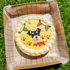 강아지 케이크(초미니 사이즈) _ 댕댕농부 강아지 수제 생일 케이크 맞춤 주문 제작., 디자인3~6, 테두리3~5, 숫자초 또는 하트초