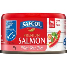 SAFCOL 사프콜 프리미엄 연어 마일드 레드 칠리 95g 12캔, 12개