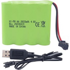 4.8V 2800mAh SM-2P 플러그 및 SY-E511 RC 굴삭기 트럭 엔지니어링 차량용 USB 충전 케이블 E562 TD141 리모컨 자동차 장난감 스페어 배터리, 1개