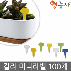 미니라벨 100개/식물 라벨 네임 다육 티라벨 원형 택, 미니라벨(타원_흰색)