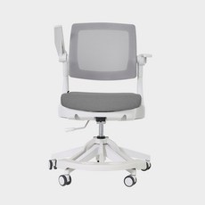 어린이의자 키즈 아동 초등학생 책상 의자 팔걸이 수납가능 세레니티 헤이체어, 화이트/그레이, 회전중심봉, 발받침대 추가