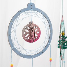 미리사몰B 드림 캐쳐 만들기 겨울 크리스마스 성탄절 DIY 모빌 초등 수업 키트 팬시 미술 재료 공예 공작 준비물 유아 색칠 꾸미기 자랑 장식 돌봄 방과후, 드림캐쳐:오너먼트