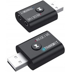 블루투스어댑터 USB 5.0 오디오트랜스미터 리시버 미니 스테레오 동글 무선어댑터 컴퓨터 PC 랩톱 블루투스스피커 헤드셋 키보드 마우스, 단일상품