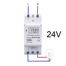 신형 Din 레일 단상 주간 7 일 프로그램 가능 디지털 타임 스위치 릴레이 타이머 제어 AC 220V 230V 12V 24V 48V 16A, 1개