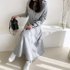 하이데일리 샤 기모 후드집업 스커트 세트