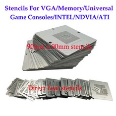 몽이몰 용접 용품 90MM BGA 직접 열90X90MM 그래픽 카드 스텐실 VGA 메모리 범용 게임 콘솔 INTEL NDVIA ATI 비디오 칩, 90MM+12pcs VGA Stencil