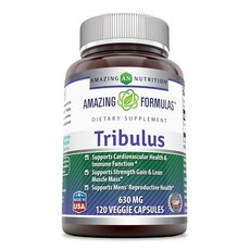 Amazing Formulas Organic Tribulus Terrestris Extract 630 mg/인분 120 VCaps(Non GMO 글루텐, 1개, 120정