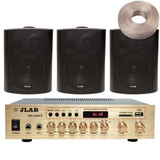 JLAB MK-60AG 매장용 업소용 블루투스 앰프 스피커 JLB-120S 5인치 벽걸이 스피커 블랙 3통 [스피커선 RCA포함]