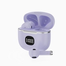 Toocki 투키 디스플레이 블루투스 5.3 오픈형 무선 이어폰, 퍼플, 060C