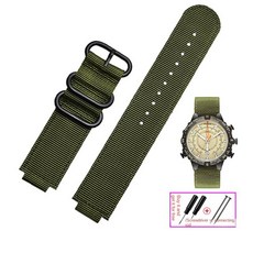 TIMEX 타이달 시계용 볼록 금속 링 나일론 시계 밴드 스포츠 통기성 캔버스 스트랩 T2N721 T2N720 TW2T76500 TW2T76300 24*16mm