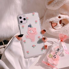 인싸템 핑크 곰 적용 화웨이 P30PRO 에어백 MATE30 소프트 NOV 543충격흡수 OPPOR15 핸드폰케이스