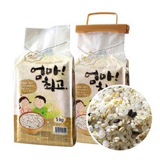 [엄마최고] 국산 15곡담은쌀 10kg20kg 5kg진공포장, 1.엄마최고 15곡담은쌀 10kg (5kg 2개), 1개