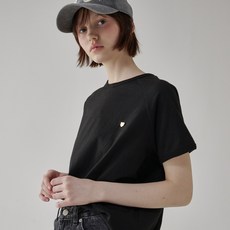 론론 RONRON PUFF SLEEVE HALF T SHIRT BLACK