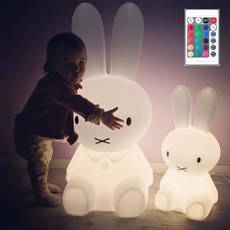16색리모컨 LED 미피조명 토끼램프 수유등 무드등 수면등, 28cm