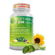 s Studio Optimal 딤 Diindolylmethane Plus 200mg Estrogen Balance Organic Whole Foods Sunflower Lecith, 60정, 1개