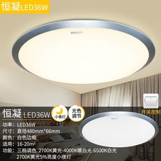 필립스 엣지등 원형 조명 침실등 가정용 조명도구 모즈 심플 거실등 방등 LED 위 등 항날다 LED엣지등, 굳다 은테두리 36w