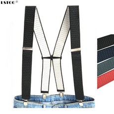 의류 액세서리 성인 멜빵 3.5폭 4클립 조절 가능한 탄력 도트 프린트 브레이스 X Back 여성 팬츠 BD066 남성 멜빵형 멜빵