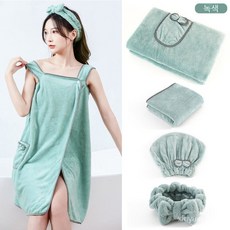 LY 골프장 여성골프샤워가운 골프가운, 녹색, 수건 1PCS, 1개