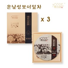 푸윈산구차 보이차 중국보이차 운남성보이차 찻잎 대엽종 발효 숙성 푸얼차 보이잎차 카페인없는 카데킨 갈산 보이차효능, 100g, 3개