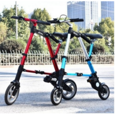 접이식 자전거 휴대용 폴딩 A-BIKE 초경량 접는 미니 자전거 10 인치, 10 인치 레드, 1개